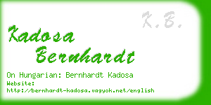 kadosa bernhardt business card